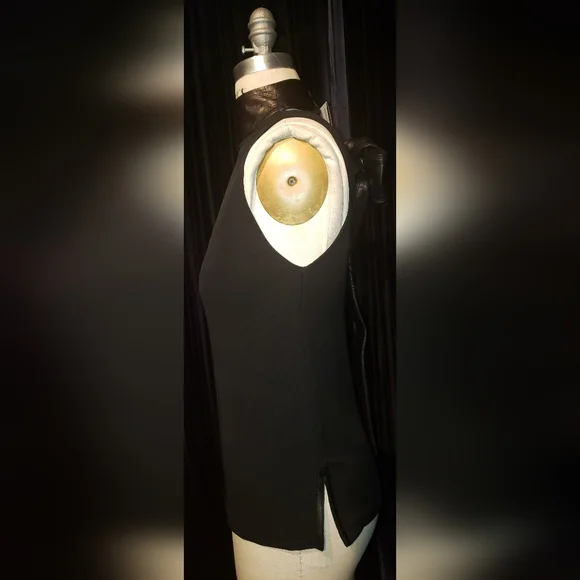 Tom Ford  Gucci 100% viscose 100% lambskin leather Black razor tank top  Bow 40 - Picture 7 of 16